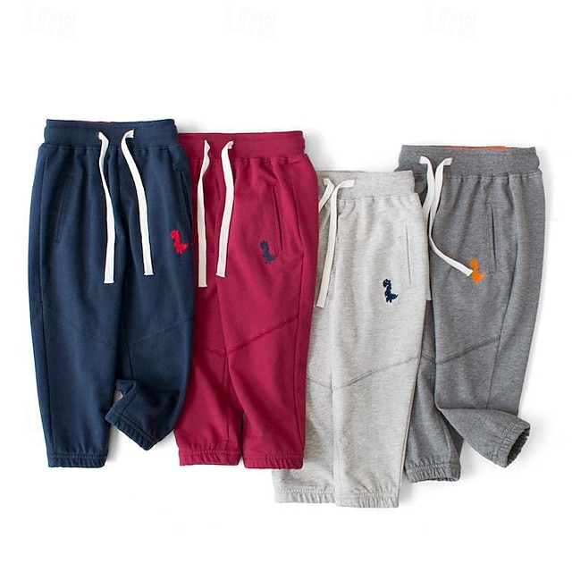 Boys 3D Dinosaur Pants Sweatpants Spring Fall Active Basic Kids 4 years+ Outdoor Sport Casual Regular Fit
