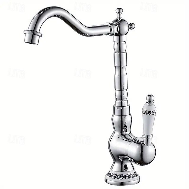  Bathroom Sink Faucet - Waterfall Electroplated Centerset Single Handle One HoleBath Taps