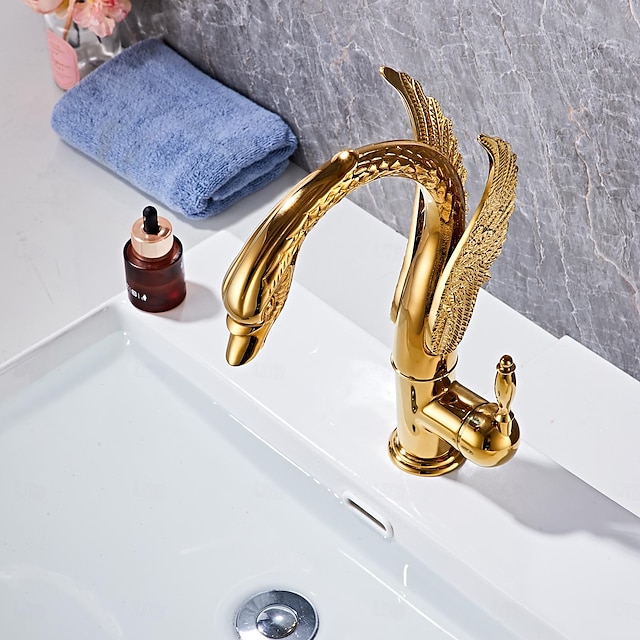  Robinet lavabo - Classique Plaqué Set de centre Mitigeur un trouBath Taps