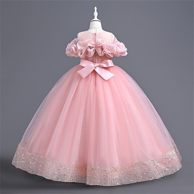 Girls' 3D Solid Color Flower Girl Dress Party Dress Sleeveless Summer ...