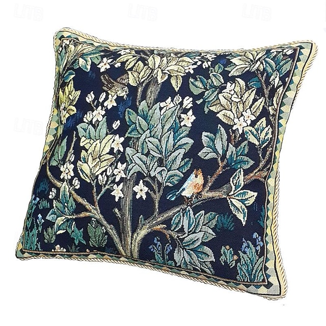  Almofada jacquard de estilo europeu, almofada jacquard gobelin aubusson tecido tingido com fio