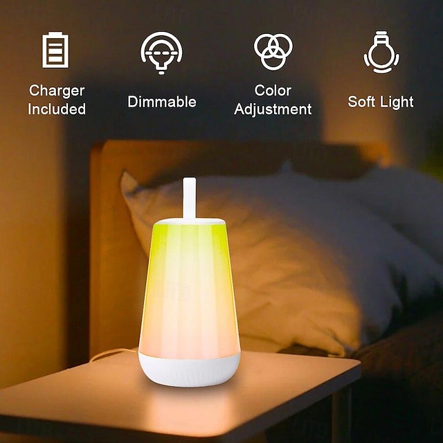  Luce notturna colorata portatile LED Smart Light luce notturna con ricarica USB funzione dimmerabile tattile adatta per una varietà di scene