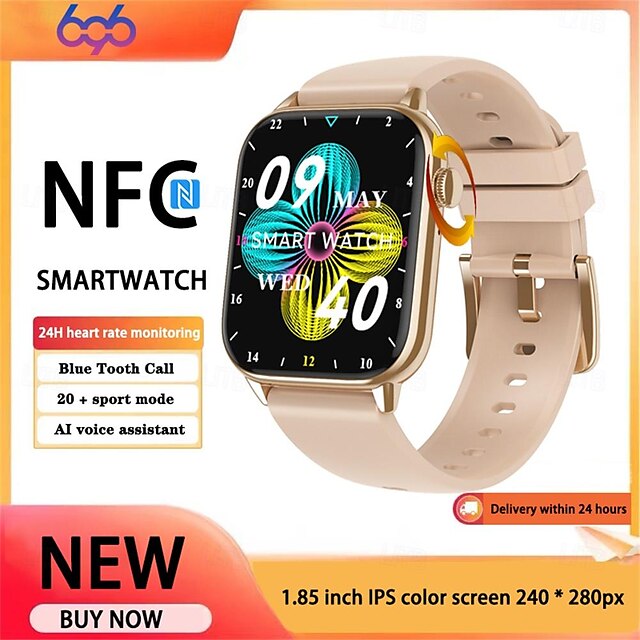  696 HD11 Reloj inteligente 1.85 pulgada Pulsera inteligente Bluetooth Podómetro Recordatorio de Llamadas Seguimiento del Sueño Compatible con Android iOS Mujer Hombre Llamadas con Manos Libres