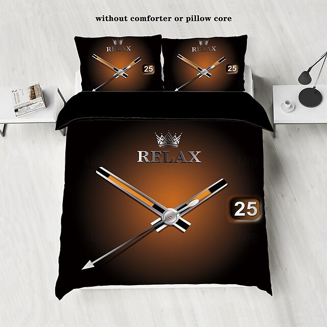  set copripiumino con stampa di lancette metalliche - include copripiumino e federe - design unico ed elegante - tessuto morbido e confortevole - perfetto per l'arredamento moderno della camera da