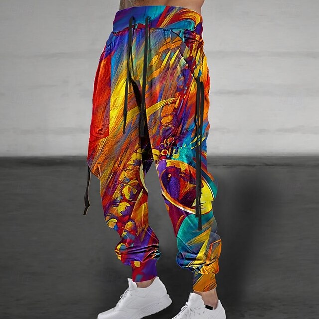 Men's Graphic Sweatpants Joggers Pants Trousers Mid Waist Drawstring Elastic Waist Casual Outdoor Street Dailywear Pocket Spring Fall Winter 3D Print Multi Color4