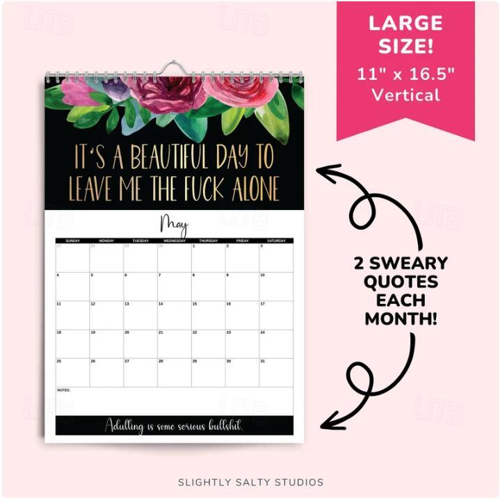 2025 Calendar, 2025 Funny Large Sweary Wall Calendar For Women