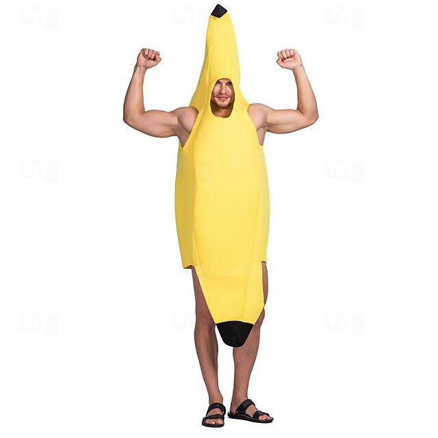 Banana Fruit carrot Halloween Cosplay Costume Funny Costumes Carnival Costume One Piece Cosplay Funny Costume Adults' Men's Women's Masquerade Halloween Masquerade Easy Halloween Costumes Dress Up 10
