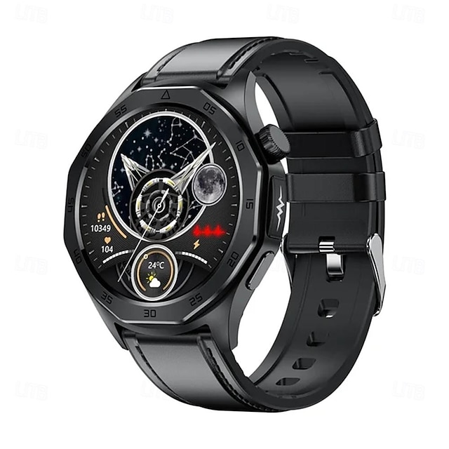  E480 Smartwatch 1.43 Zoll Smartwatch Fitnessuhr Bluetooth EKG + PPG Temperaturüberwachung Schrittzähler Kompatibel mit Android iOS Damen Herren Langer Standby Freisprechanlage Wasserdicht IP 67 46mm