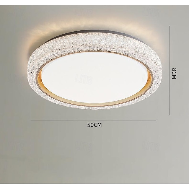  Plafoniere a led dimmerabili 50 cm 1 luce moderna arte industriale circolare in metallo spazzolato semi incasso 42 w per cucina camera da letto soggiorno 220-240 v