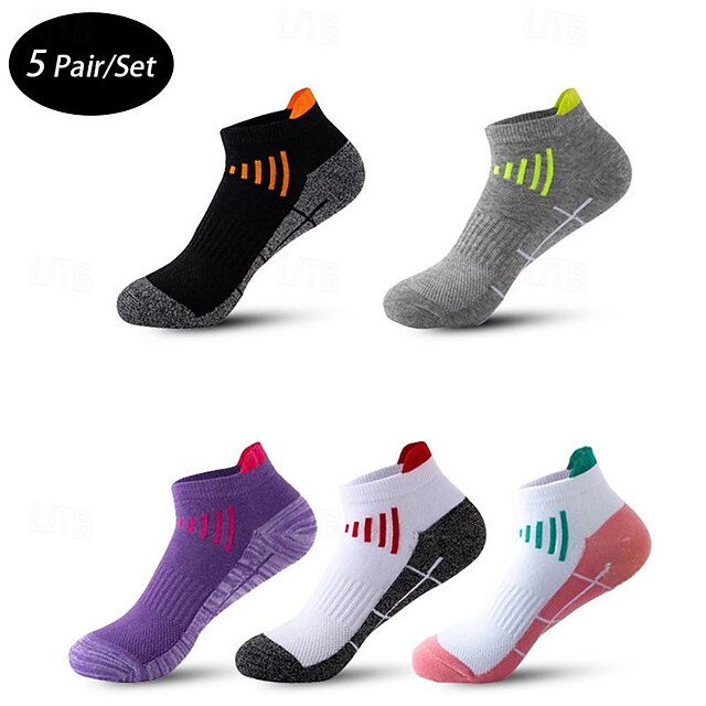 Men's 5 Pairs Multi Packs Socks Running Socks Casual Socks Black White Color Color Block Sports & Outdoor Daily Vacation Basic Thin Summer Spring Fashion Casual 15