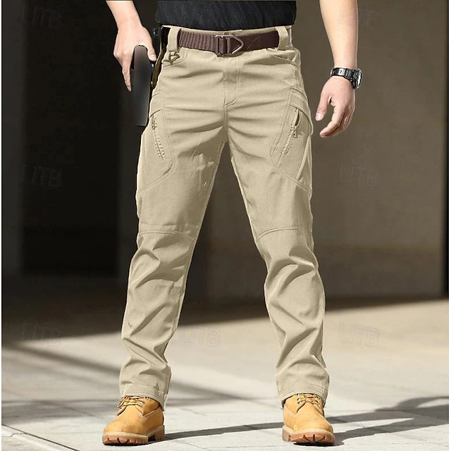 Men's Cargo Pants Trousers Multi Pocket Plain Wearable Outdoor Casual Daily Fashion Classic Black Army Green 16