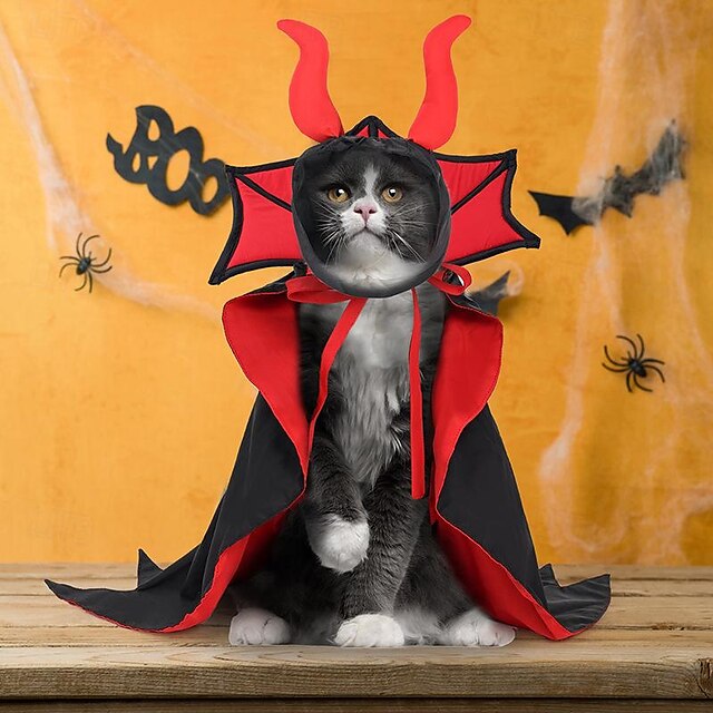  Cachorros Gatos Trajes da Noite das Bruxas Fantasias Bruxa Maléfico Traje Assustador Macio Dia Das Bruxas Carnaval Festa  Roupas de cachorro para cachorro