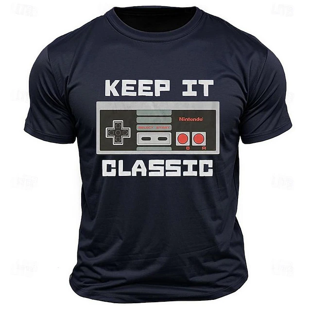 Men's Game Letter Print T shirt Tee Top Short Sleeve T shirt Crew Neck Shirt Sports Classic Casual Street Sports Outdoor Black Dark Blue Dark Gray Summer Spring Clothing Apparel S M L XL XXL 6