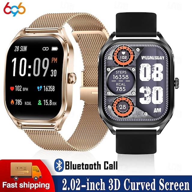  696 H35 Reloj inteligente 2.02 pulgada Pulsera inteligente Bluetooth Podómetro Recordatorio de Llamadas Seguimiento del Sueño Compatible con Android iOS Hombre Llamadas con Manos Libres Recordatorio