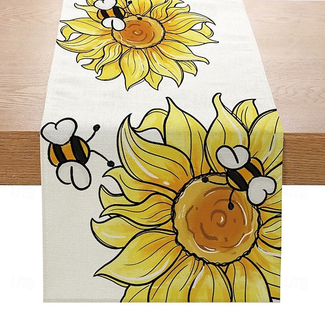  Sunflower Table Runner - Vibrant and Cheerful Sunflower Design - High-Quality and Durable Fabric - Perfect for Brightening Up Your Dining Table - Ideal for Everyday Use and Special Occasions