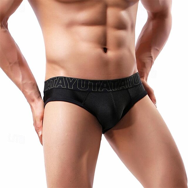  Hombre 1 pc Sexy bragas Boxer Boxers Nailon Transpirable Suave Cómodo Letra Tiro Medio Negro Blanco