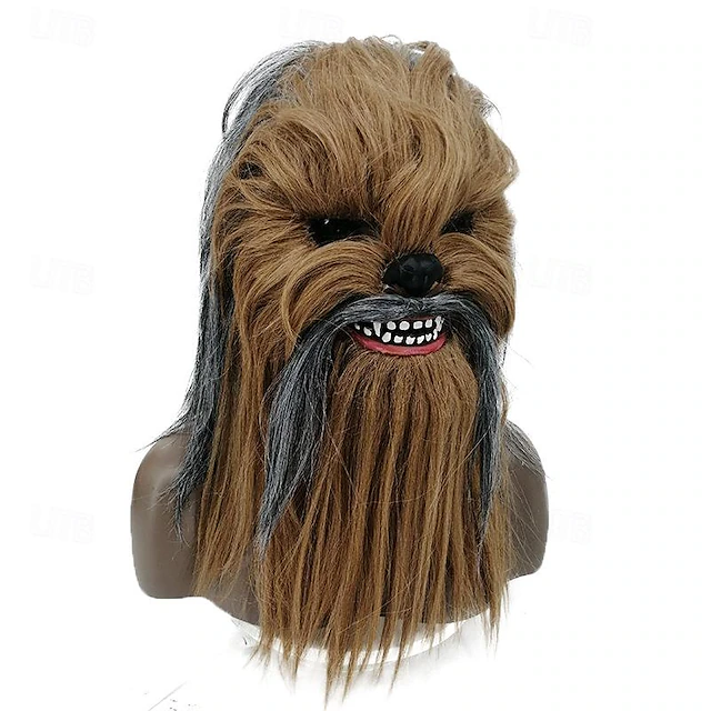 Monster Chewbacca Halloween Mask Full Head Scary Costume Moveable Jaw Adults' Unisex Carnival Performance Party Easy Halloween Costumes Dress Up 6