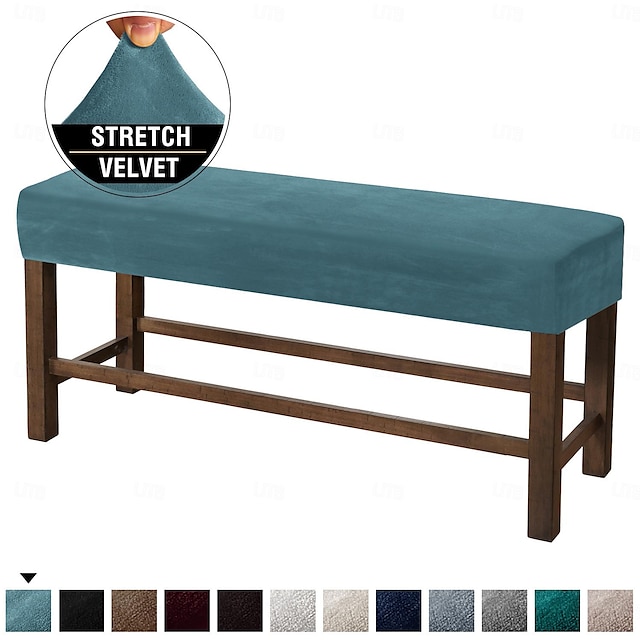  capa de banco elástica de veludo com tudo incluído e ultramacia - capa de tecido para casa - extensível e durável - perfeita para adicionar conforto e estilo ao seu banco - fácil de instalar e limpar