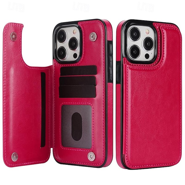  Handy Hülle Handyhüllen Für iPhone 16 15 14 Pro Max Plus iPhone 13 12 11 Pro Max Mini Rückseite Mit Ständer Magnetisch Kartenfach Retro TPU PU-Leder