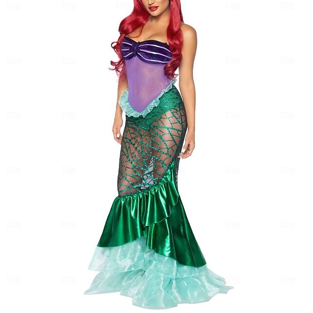 Mermaid Halloween Dress Masquerade Fancy Costume Carnival Costume Mermaid and Trumpet Gown Slip Cosplay Adults' Women's Carnival Masquerade Mardi Gras Party Halloween Masquerade Easy Halloween 5