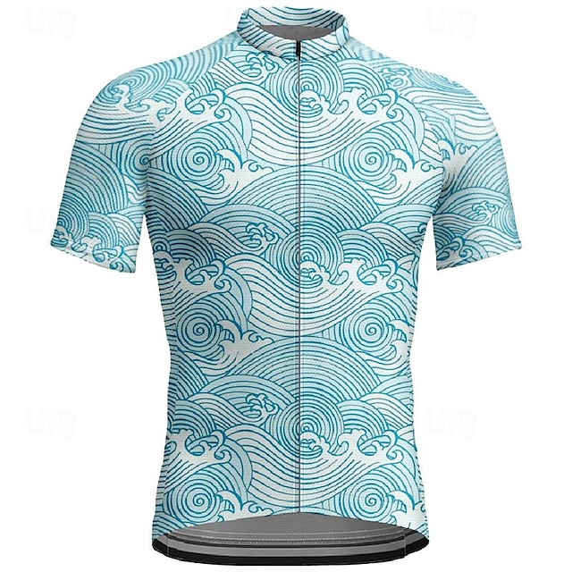  Pánské Cyklodres Krátký rukáv Kolo Tričko Dres Vrchní část oděvu se 3 zadními kapsami Horská cyklistika Prodyšné Rychleschnoucí Nebeská modř Grafika Sportovní Oblečení
