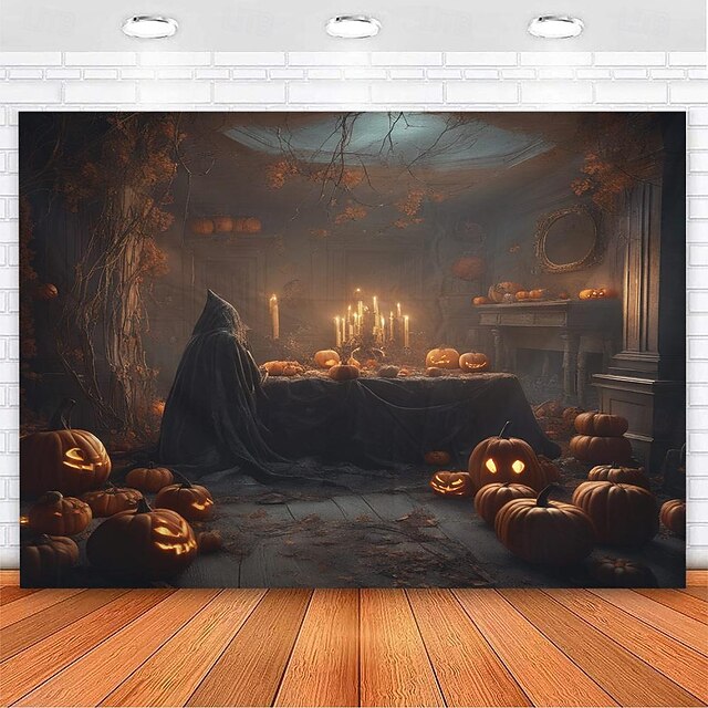 Halloween Decorations Hanging Tapestry Jack O Lantern Pumpkins Wall Art Large Tapestry Mural Decor Photograph Backdrop Blanket Curtain Home Bedroom Living Room Decoration Mansion Haunted House 7