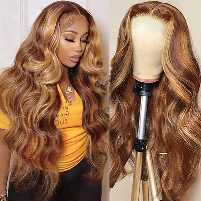 P4 27 Highlight Lace Front Wigs Human Hair Pre Plucked 13x4 Hd 