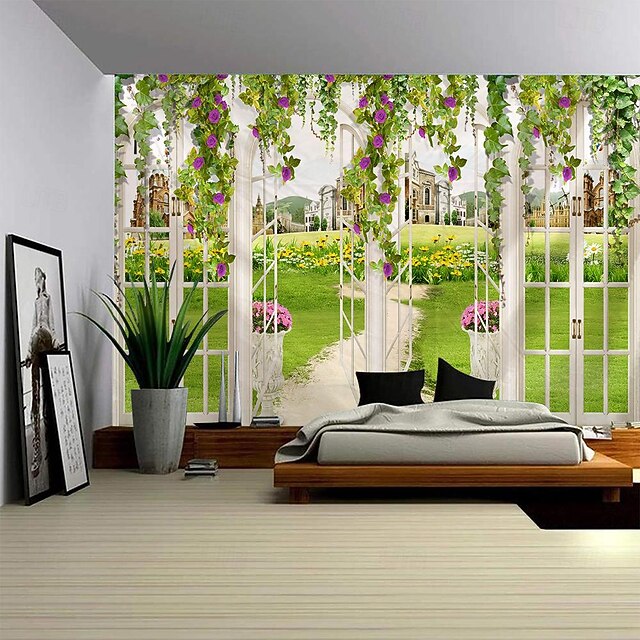 Nature Garden Theme Hanging Tapestry Wall Art Large Tapestry Mural Decor Photograph Backdrop Blanket Curtain Home Bedroom Living Room Decoration 7