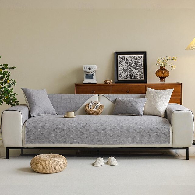  sofa cushion Waffle Four Seasons Universal Sofa Cushion Chenille Non slip Simple Sofa Cushion Solid Color Sofa Cover