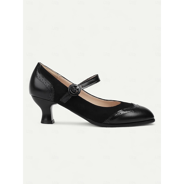  Escarpins Mary Jane en cuir bordeaux et marron d'inspiration vintage pour femmes, parfaits pour le travail et les occasions spéciales