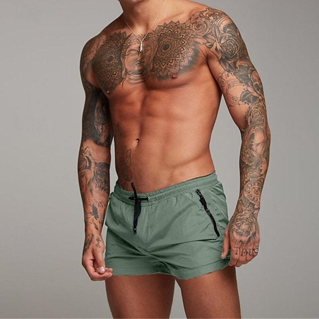 Men's Active Board Shorts Shorts Workout Shorts Running Shorts Pocket Drawstring with Mesh lining Solid Color