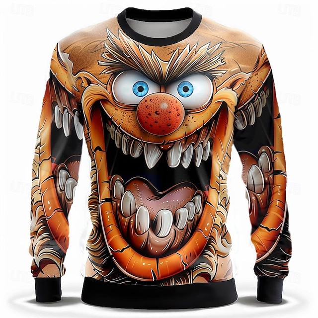  Per uomo Divertente Felpe Felpa Manica lunga Felpa Girocollo Di tendenza Cowboy Stampa 3D Autunno Inverno