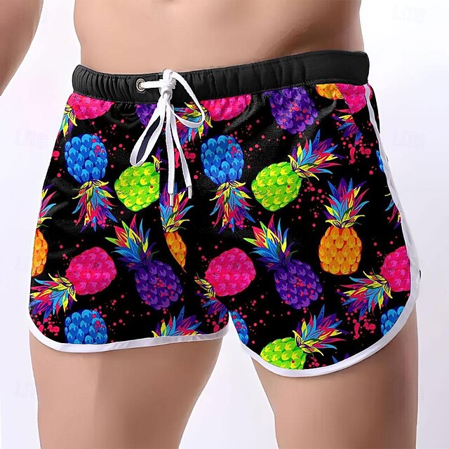 Men's Fruit Pineapple Swim Trunks Swim Shorts Board Shorts Mid Waist Fashion Designer Surfing Holiday Beach Drawstring Pocket Elastic Waist Designer Clothing Apparel4