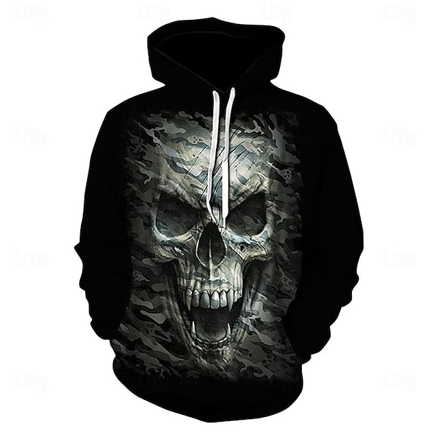  Halloween Skeleton Skull Hoodie Cartoon Manga Anime 3D Front Pocket Graphic For Couple's Men's Women's Adults' Back To School 3D Print Casual Daily