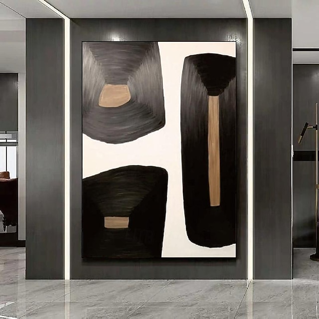  abstrakte schwarze Gemälde, handgemalte abstrakte schwarze Gemälde auf Leinwand, reich strukturierte Acrylmalerei, moderne Wandkunst, handgemaltes Kunstwerk für die Wanddekoration im Wohnzimmer