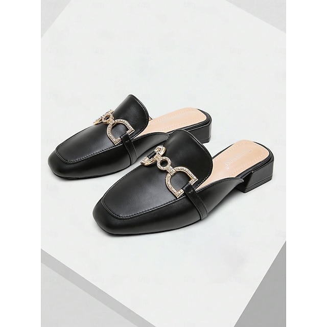  sabot da donna in pelle bianca con fibbia in strass – eleganti mocassini slip-on per outfit casual e formali