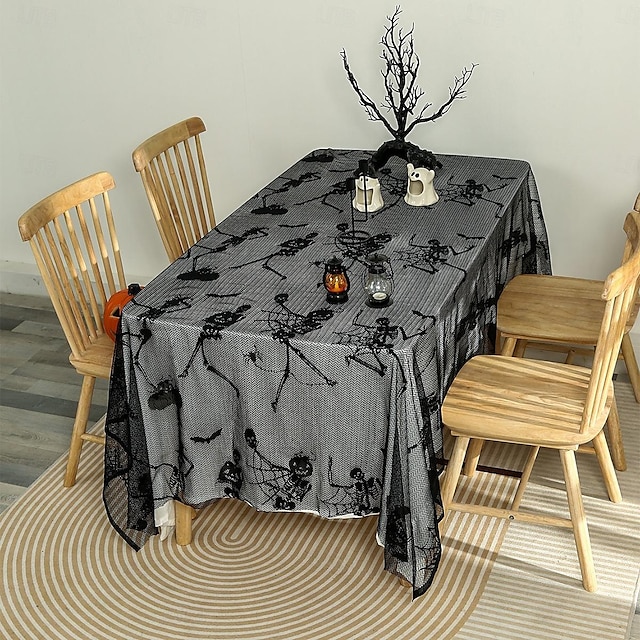  nappe d'Halloween - design effrayant et festif - durable et facile à nettoyer - parfaite pour les fêtes d'Halloween et la décoration intérieure saisonnière - idéale pour les tables à manger et les