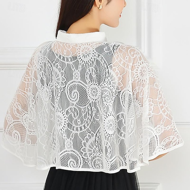  Estolas de Señora Elegante Lujo Sin Mangas Encaje Velos de Boda Con Encaje Para Boda Verano