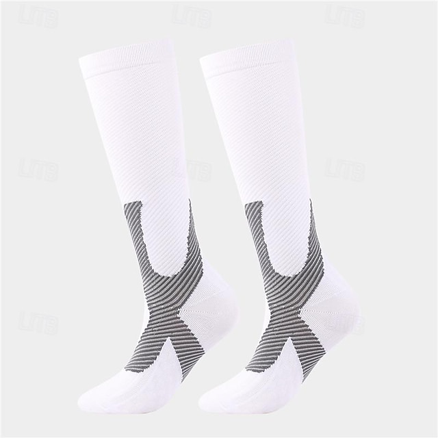  Calze a compressione Calze sportive Calzini da corsa 1 paio Color Block Per uomo Calzini / Calze Anti-scivolo Traspirante Comodo Allenamento in palestra Pallacanestro Corsa Jogging Ciclismo Gli sport