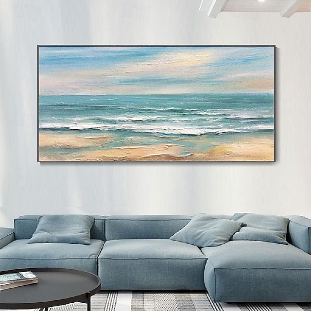 Large Ocean Seascape Canvas Oil Painting Beach Waves painting Hand ...