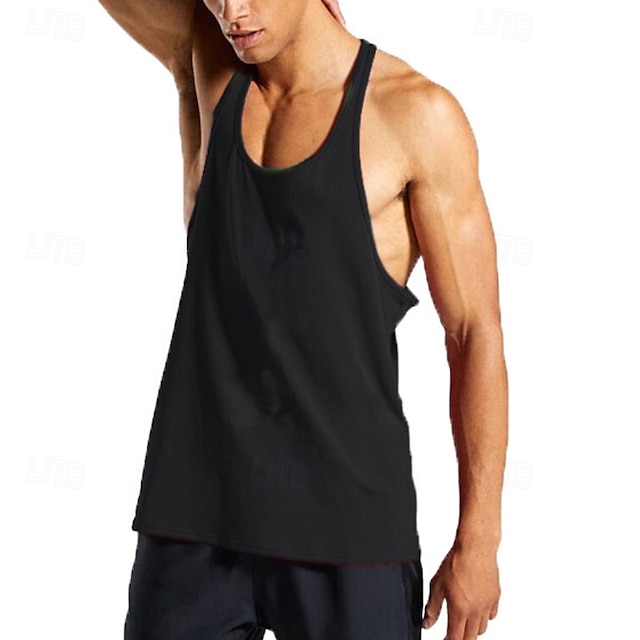  Hombre Camiseta sin mangas de entrenamiento Camiseta sin mangas Running Camiseta sin mangas de gimnasio Sin Mangas Chalecos Casual Ropa Deportiva Transpirable Secado rápido Suave Entrenamiento de