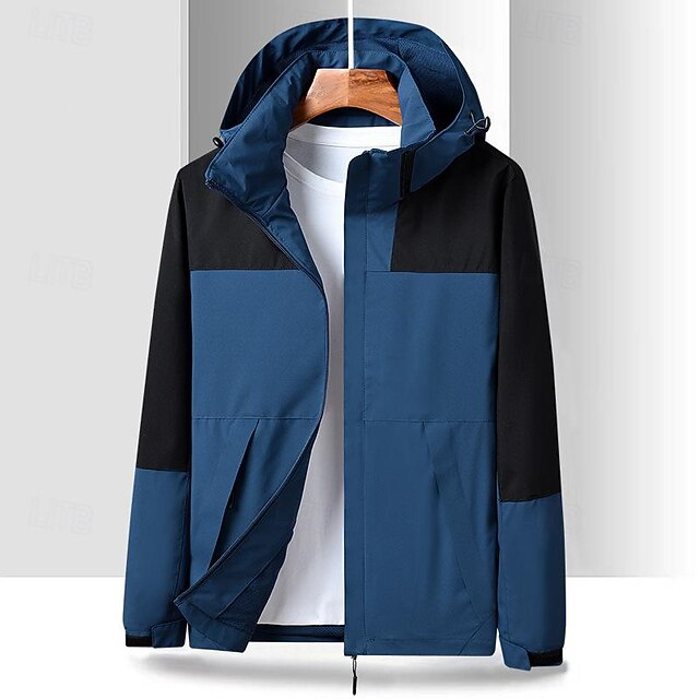  Miesten Softshell-takki Vaellustakki ulko- Väripalikka Tuulenkestävä Vedenkestävä Huppari Tuulitakki takki Telttailu / Retkely / Luolailu Matkailu Musta Valkoinen Sininen Ruskea