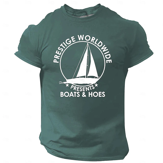 Men's Prestige Worldwide Boats & Hoes Graphic T-Shirt | Funny Pop Culture Movie Quote Tee 10