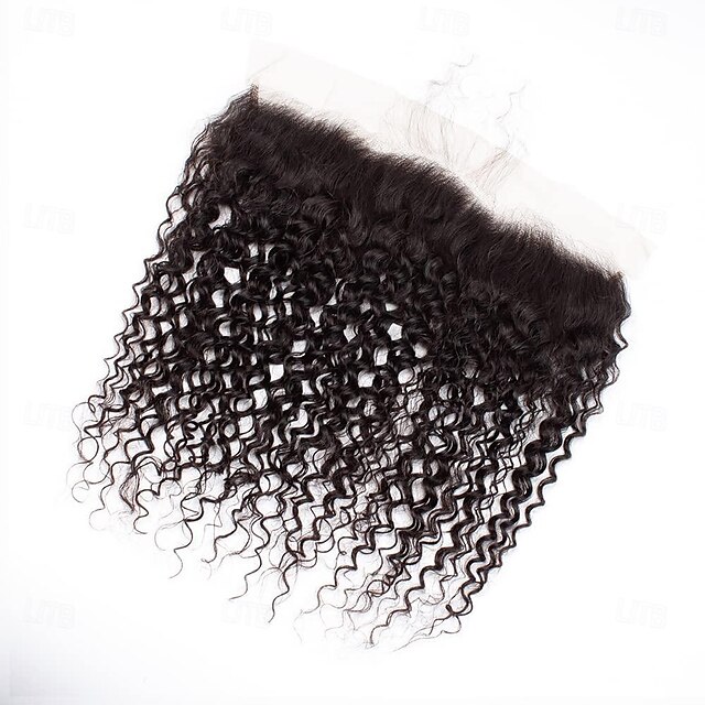  Fermeture frontale en dentelle 13x4 fermeture frontale en dentelle bouclée crépue 10 -20 pouces cheveux vierges brésiliens non transformés fermeture en dentelle HD oreille à oreille frontale en