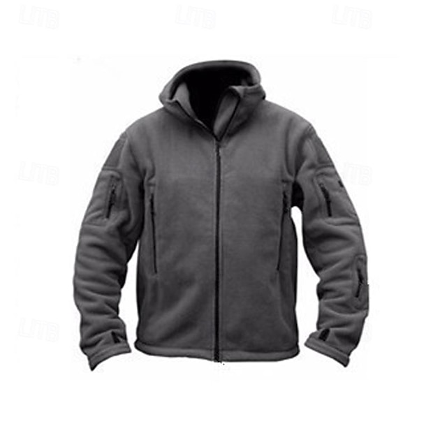  Herren Fleecejacke für Wanderer Baumwolle Winter Draussen Warm Weich Komfortabel Warme taktische Jacke Sport Fleecejacke mit Kapuze Winter-Abenteuerjacke Voller Reißverschluss Klettern Camping