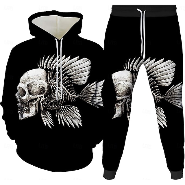  Scheletro Teschio Completi Felpa con cappuccio Tuta da ginnastica Manga 3D Tasca frontale Grafica Per Da coppia Per uomo Per donna Per adulto Halloween Carnevale Mascherata Stampa 3D Casual