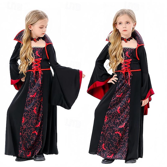  Vampieren Halloween Kaap Cosplay kostuum kapmantel Eng kostuum Kinderen Voor meisjes Carnaval Maskerade Prestatie Halloween Maskerade Gemakkelijke Halloween-kostuums Aankleden