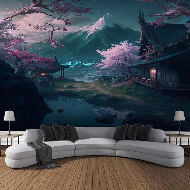  natuur landschap hemel ladder hangend tapijt kunst aan de muur groot tapijt muurschildering decor foto achtergrond deken gordijn thuis slaapkamer woonkamer decoratie