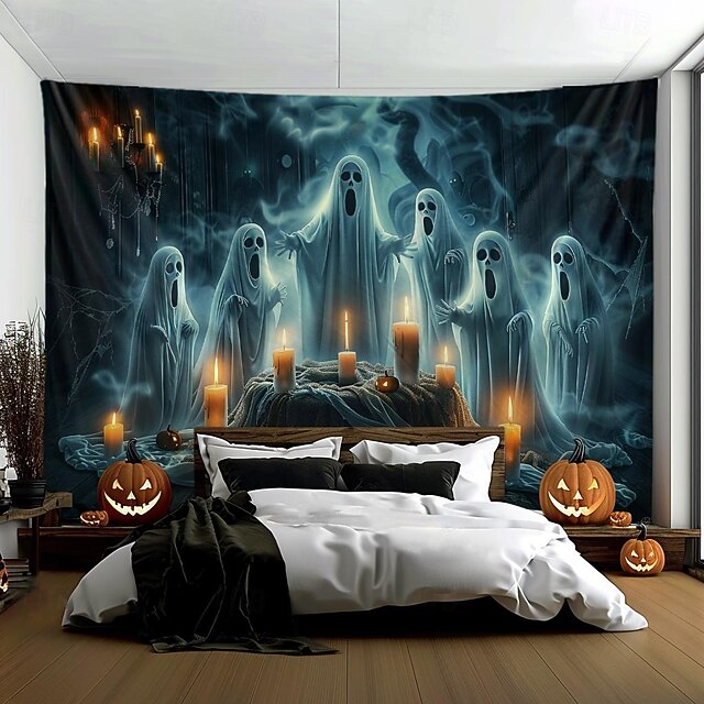 Halloween Decorations Ghosts Party Hanging Tapestry Wall Art Large Tapestry Mural Decor Photograph Backdrop Blanket Curtain Home Bedroom Living Room 6