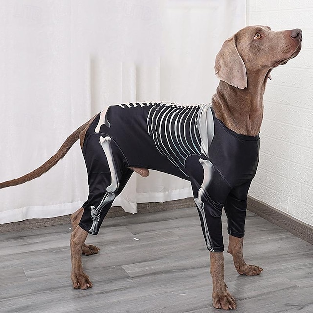  Dog Halloween Costumes Dog Costume Skeleton / Skull Scary Costume Soft Halloween Carnival Party  Dog Puppy Clothes Outfits